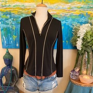 Form fitted v neck zip collared long sleeve sweatshirt sexy